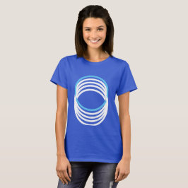 ホワイトブルーモダンサークル4アレックス Tシャツ