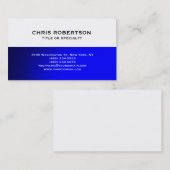 ホワイトブルーモダンシンプルビジネスカード 名刺 (正面/裏面)