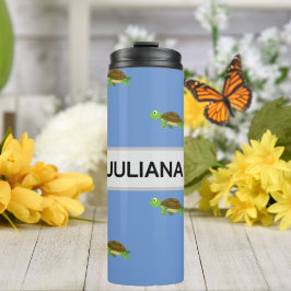 ホワイトブルーモダンタートルタンブラー タンブラー