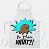 ホワイトブルーヨーマンマグショット漫画 エプロン (正面)