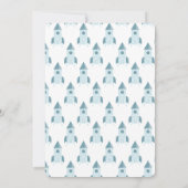 ホワイトブルーロケット船によるベビーシャワー 招待状 (裏面)