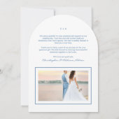 ホワイトブルー写真結婚のサンキューカード 招待状 (裏面)