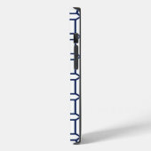 ホワイトブルー名門私立校風のオクタゴンモノグラムイニシャル Case-Mate iPhoneケース (裏面 / 左)