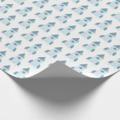 ホワイトブルー図解入りの、写真付きのロケット船ベイビーシャワー ラッピングペーパー (角)