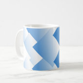 ホワイトブルー抽象芸術 コーヒーマグカップ (正面左)