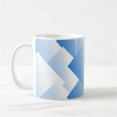 ホワイトブルー抽象芸術 コーヒーマグカップ (左)