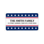 ホワイトブルー星の愛縁ど国差出人住所 ラベル (正面)