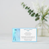 ホワイトブルー松葉杖の機器メディカルシニアシ気にア 名刺 (スタンド正面)