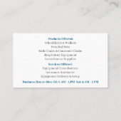 ホワイトブルー松葉杖の機器メディカルシニアシ気にア 名刺 (裏面)