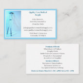 ホワイトブルー松葉杖の機器メディカルシニアシ気にア 名刺 (正面/裏面)