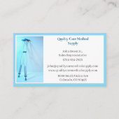 ホワイトブルー松葉杖の機器メディカルシニアシ気にア 名刺 (正面)