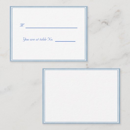 ホワイトブルー枠付きプレイス/シートホルダーカード プレイスカード (正面/裏面)