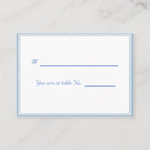 ホワイトブルー枠付きプレイス/シートホルダーカード プレイスカード (正面)