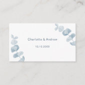 ホワイトブルー結婚の応答ウェブサイトQRコードRSVP エンクロージャーカード (正面)