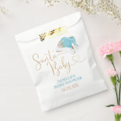 ホワイトブルー金ゴールドサンタハットクリスマスサンタベビー フェイバーバッグ