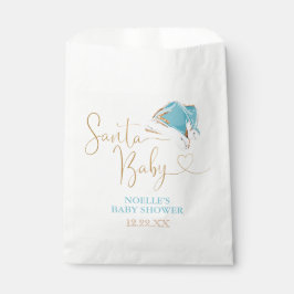 ホワイトブルー金ゴールドサンタハットクリスマスサンタベビー フェイバーバッグ