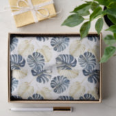 ホワイトブルー金ゴールド熱帯離れ 薄葉紙 (ギフト)