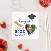 ホワイトブルー金ゴールド2025年卒業 スタンダードカクテルナプキン (インサイチュ)