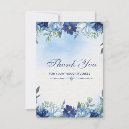 ホワイトブルー黒モダンサンキューカード サンキューカード