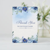 ホワイトブルー黒モダンサンキューカード サンキューカード (スタンド正面)