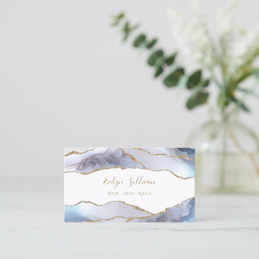 ホワイトブルーagate名刺 名刺 (スタンド正面)