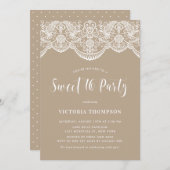 ホワイトブロケードレースタウペスイート16パーティー 招待状 (正面/裏面)