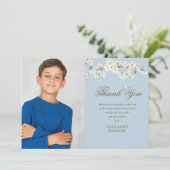 ホワイトブロッサムファースト聖なる聖体青い写真 サンキューカード (スタンド正面)