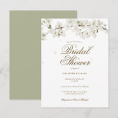 ホワイトブロッサムフローラブライダルシャワー招待 案内ポストカード (正面/裏面)
