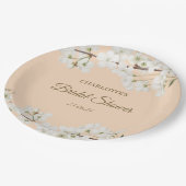 ホワイトブロッサムブライダルシャワー ペーパープレート (アングル)