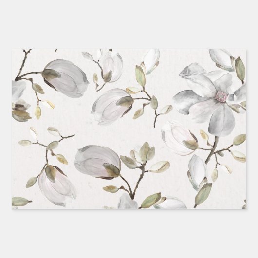 ホワイトブロッサムラッピング紙 ラッピングペーパーシート (正面2)