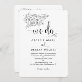 ホワイトブーケウドウドライク結婚式招待状 招待状 (正面/裏面)