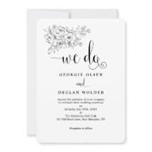 ホワイトブーケウドウドライク結婚式招待状