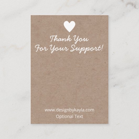 ホワイトブーケオンクラフトネックレス&イヤリングディスプレイ 名刺 (裏面)