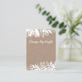 ホワイトブーケオンクラフトネックレス&イヤリングディスプレイ 名刺 (スタンド正面)