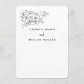 ホワイトブーケ私たちは書道の結婚詳細 エンクロージャーカード (裏面)