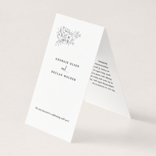 ホワイトブーケ私たちは書道の結婚長いRSVPをする (裏面)