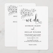 ホワイトブーケ ウェドゥー カリグラフィー ウェディング招待状 招待状 (正面/裏面)