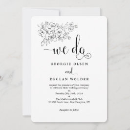 ホワイトブーケ ウェドゥー カリグラフィー ウェディング招待状 招待状