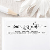 ホワイトブ救ロックOUR DATE結婚の差出人住所 ラベル (インサイチュ)