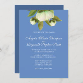 ホワイトプオーニーズウィズプロヴァンスブルー招待状 招待状