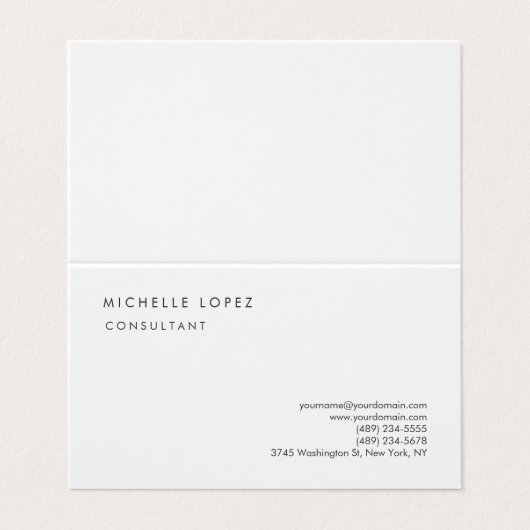 ホワイトプクラシカルライエレガントンプロフェッショナル 名刺 (外部フラット)