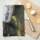 ホワイトプチハフリンガー キッチンタオル (四つ折り)