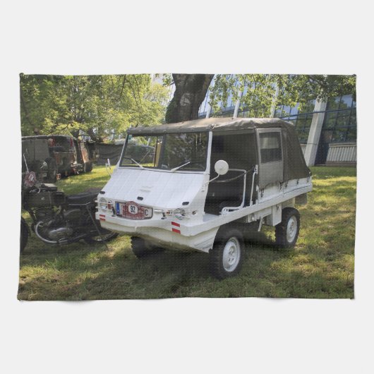 ホワイトプチハフリンガー キッチンタオル (横)