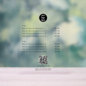 ホワイトプライスモダンリストQRコードソーシャルメディア アクリルサイン (ニュートラル)