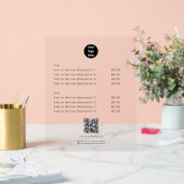 ホワイトプライスモダンリストQRコードソーシャルメディア アクリルサイン (ウェディング)