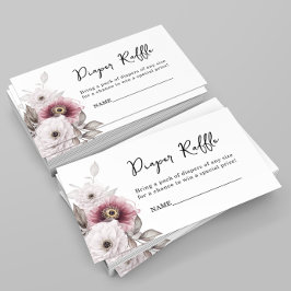 ホワイトプラムフローラおむつラッフルベビーシャワー エンクロージャーカード