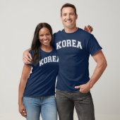 ホワイトプリントカレッジ韓国フレンド Tシャツ (ユニセックス)