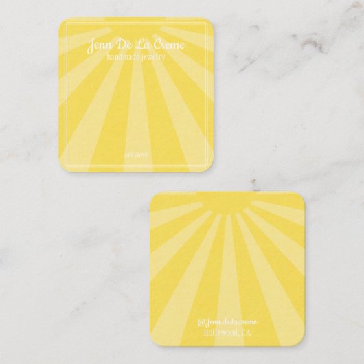 ホワイトプリントサンシャインスカイジュエリーディスプレイ コーリングカード (正面/裏面)