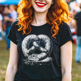 ホワイトプリントスケッチプレッツェル Tシャツ