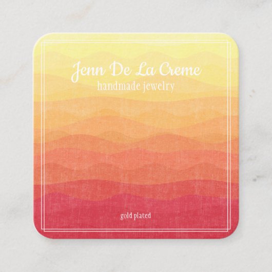 ホワイトプリントデザートスキージュエリーディスプレイ コーリングカード (正面)